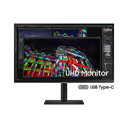 Samsung 8 Series 68.4 cm (27 inch) 4K UHD (3840x2160) Computer Monitor, IPS Panel, USB-C, HDR10 (1 Billion Colors), Height Adjustable Stand, Energy Star, Intelligent Eye Care LS27A800UJWXXL (Black) 