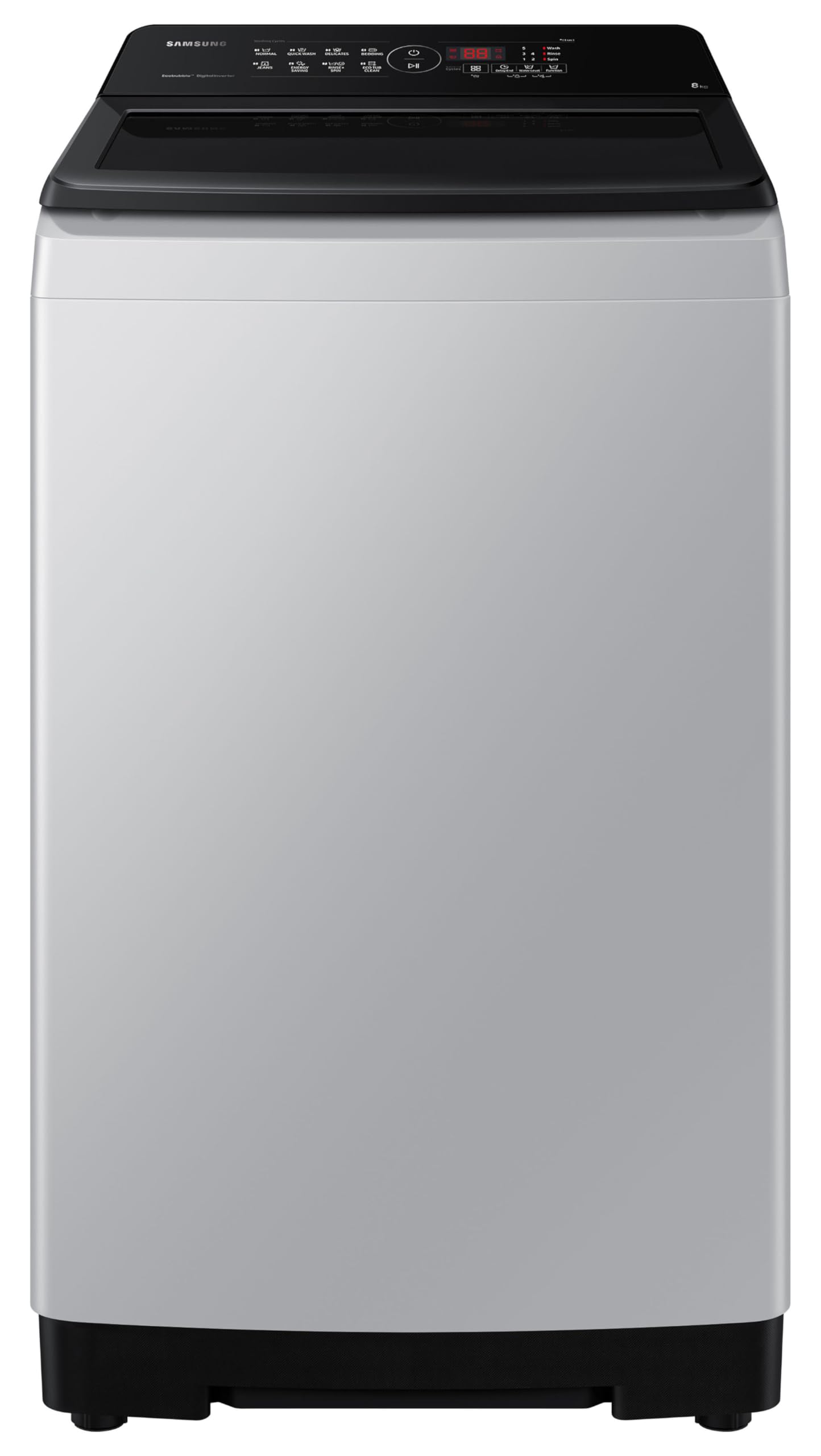 Samsung 8 kg, 5 star, Eco Bubble Tech, Digital Inverter Motor, Soft Closing Door, Fully-Automatic Top Load Washing Machine (WA80BG4441BGTL, Light Gray) 