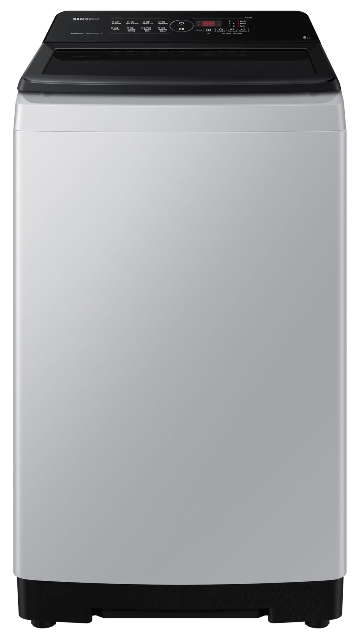Samsung 8 kg, 5 star, Eco Bubble Tech, Digital Inverter Motor, Soft Closing Door, Fully-Automatic Top Load Washing Machine (WA80BG4441BGTL, Light Gray) 