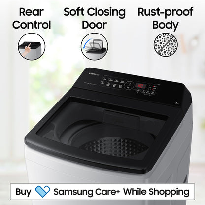 Samsung 8 kg, 5 star, Eco Bubble Tech, Digital Inverter Motor, Soft Closing Door, Fully-Automatic Top Load Washing Machine (WA80BG4441BGTL, Light Gray) 