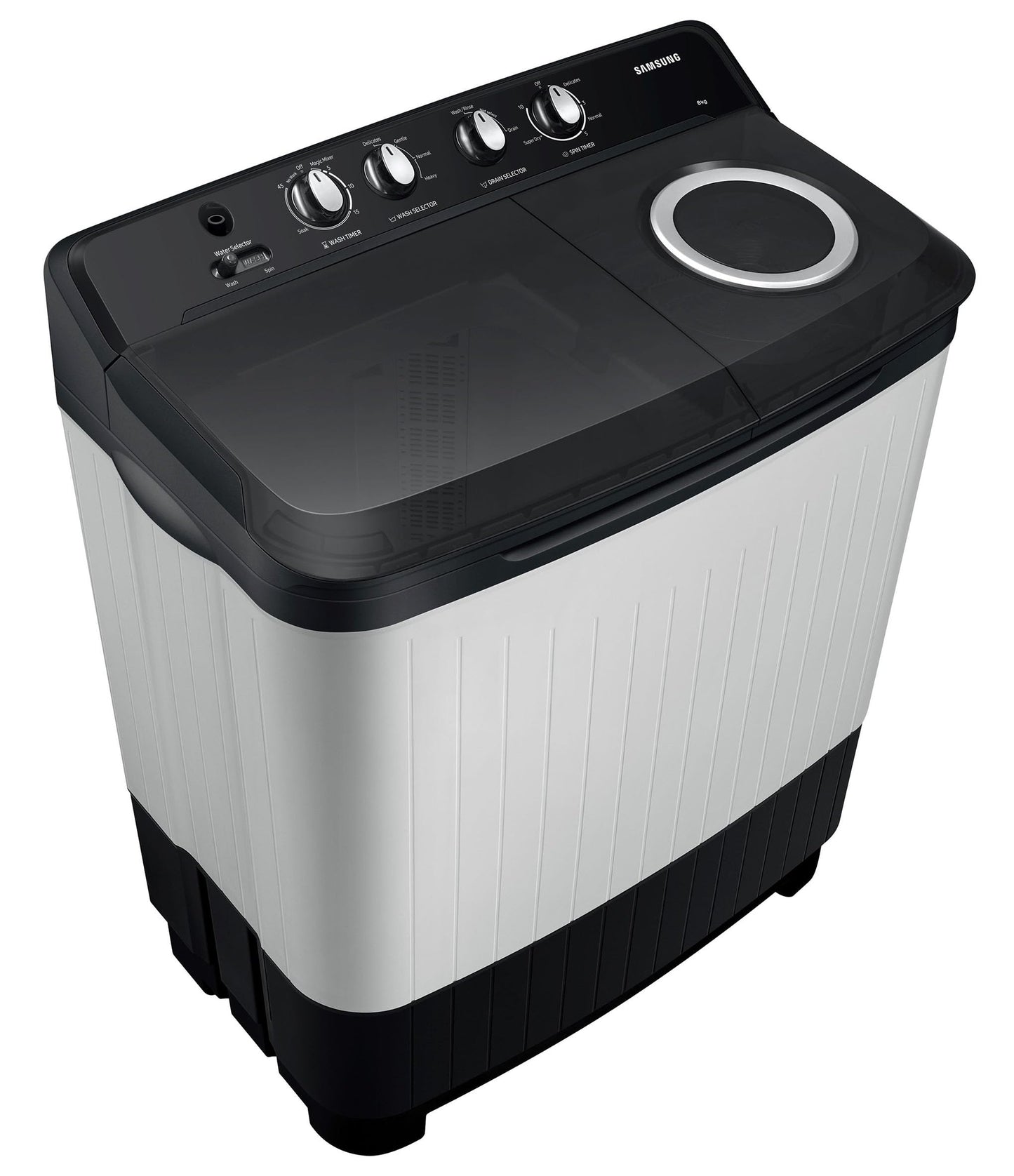Samsung 8 kg, 5 star, Semi-Automatic Top Load Washing Machine (WT80C4200GG/TL, Air Turbo Drying, Light Gray, 2023 Model) 