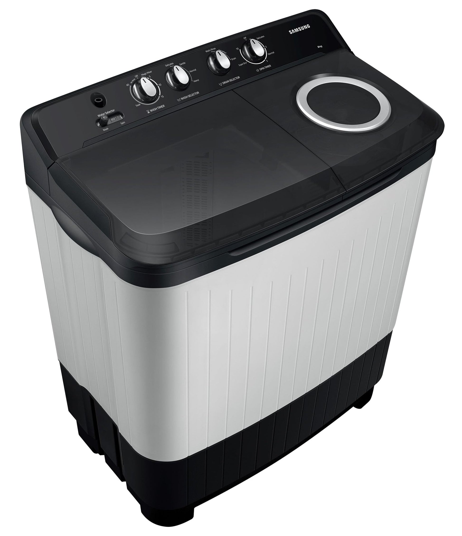 Samsung 8 kg, 5 star, Semi-Automatic Top Load Washing Machine (WT80C4200GG/TL, Air Turbo Drying, Light Gray, 2023 Model) 