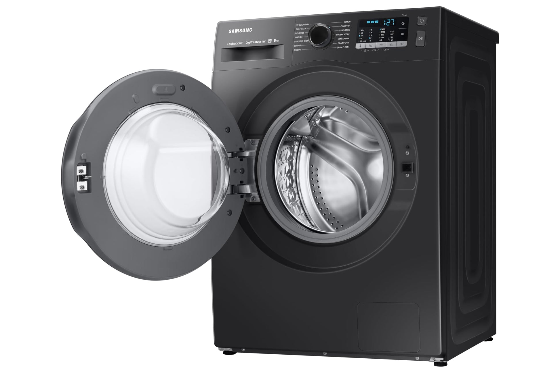 Samsung 8 kg, Hygiene Steam with Inbuilt Heater, Digital Inverter, Fully-Automatic Front Load Washing Machine (WW80TA046AB1TL, Black) 