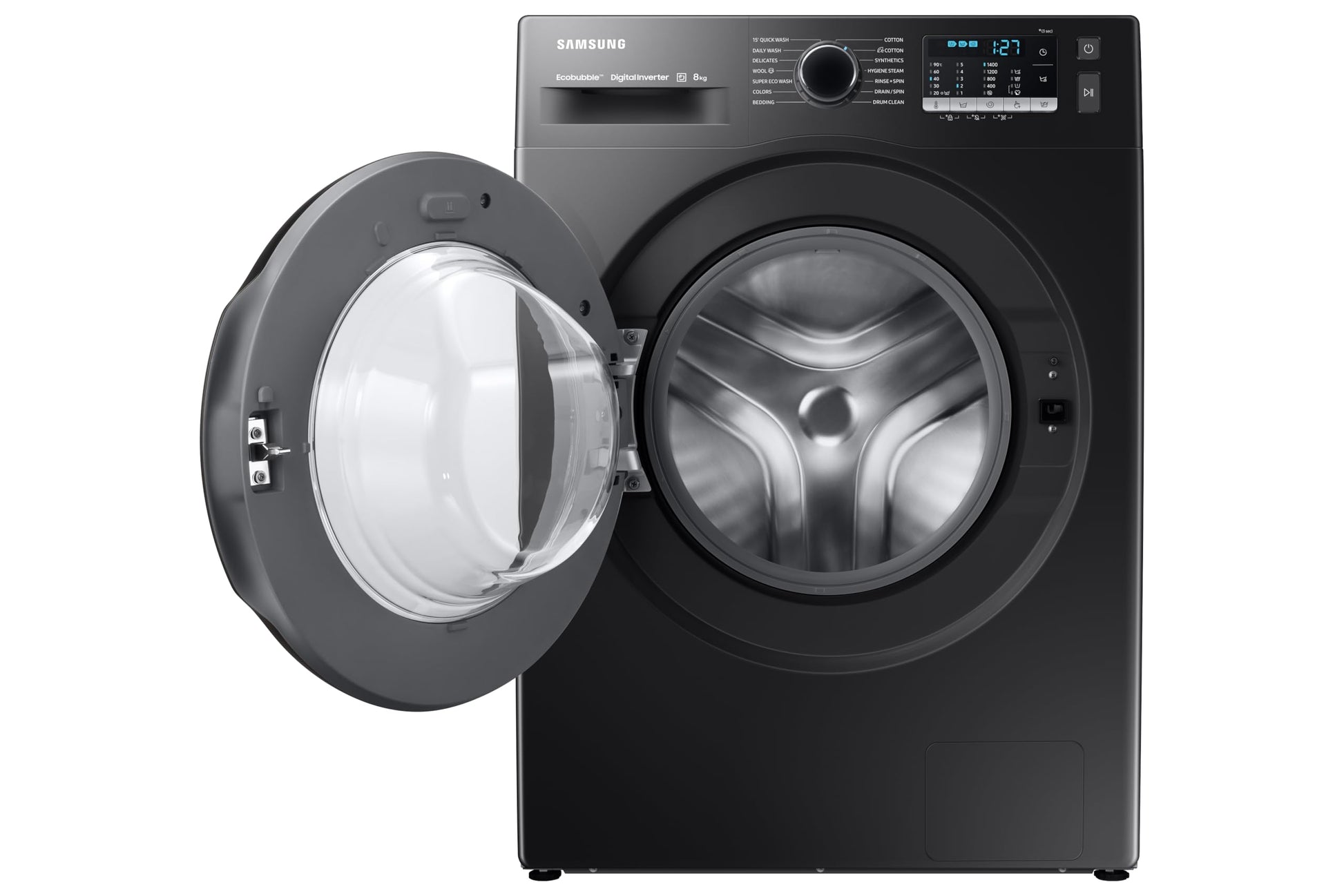 Samsung 8 kg, Hygiene Steam with Inbuilt Heater, Digital Inverter, Fully-Automatic Front Load Washing Machine (WW80TA046AB1TL, Black) 