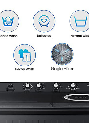 Samsung 9.5 Kg, 5 Star, Semi-Automatic Washing Machine (WT95A4260GD/TL, Air Turbo Drying, Dark Gray, Awarded as Washing Machine Brand of the year) 