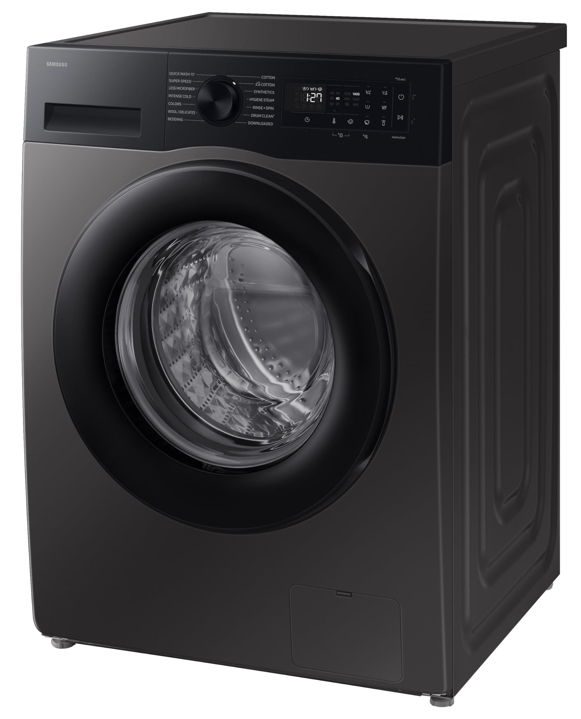 Samsung 9 kg, 5 star, AI EcoBubble, Super Speed, Wi-Fi, Hygiene Steam with Inbuilt Heater, Digital Inverter, Fully-Automatic Front Load Washing Machine (WW90DG5U24AXTL, Inox) 