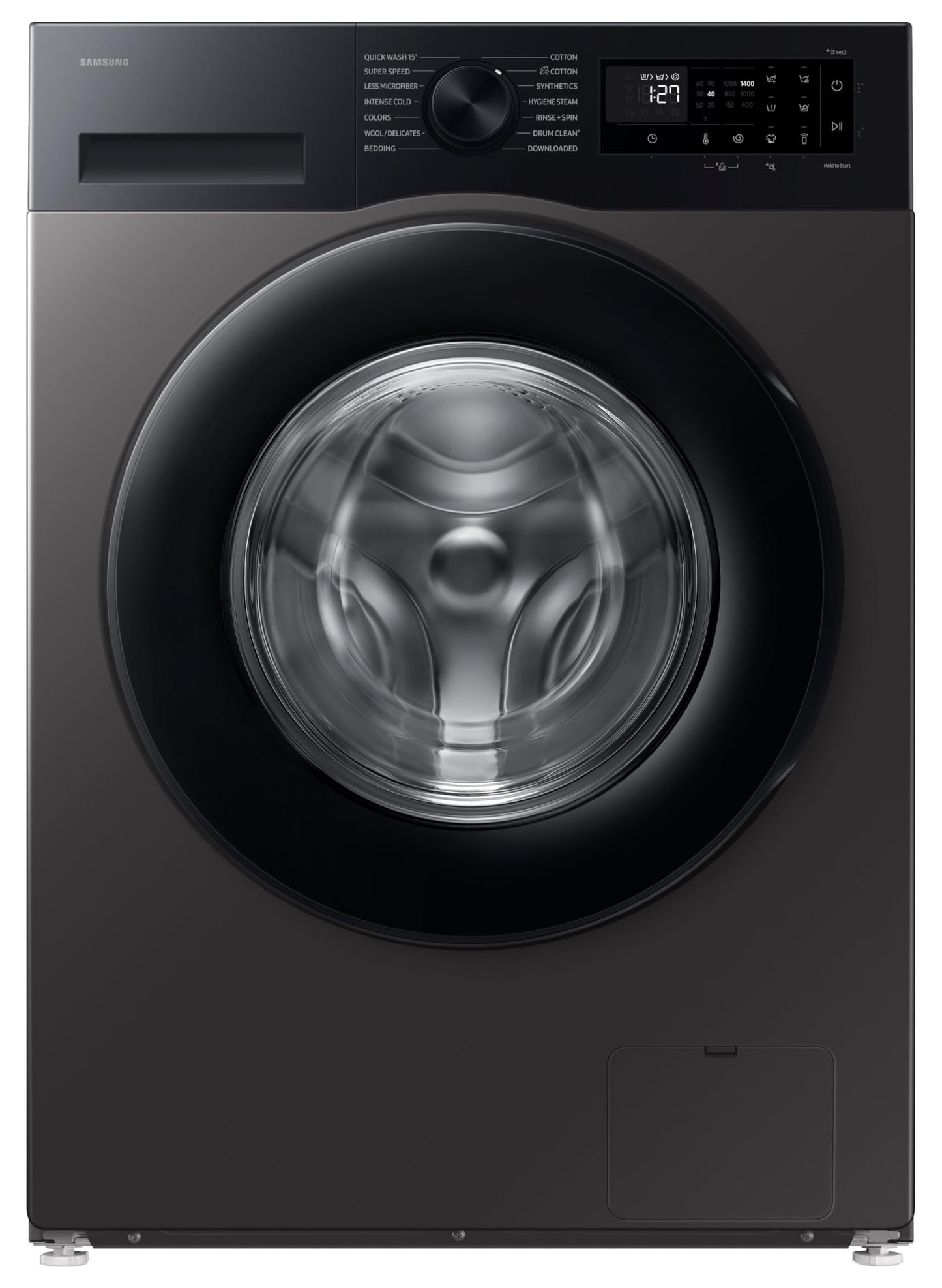 Samsung 9 kg, 5 star, AI EcoBubble, Super Speed, Wi-Fi, Hygiene Steam with Inbuilt Heater, Digital Inverter, Fully-Automatic Front Load Washing Machine (WW90DG5U24AXTL, Inox) 