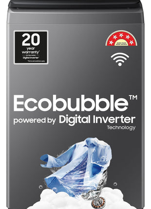 Samsung 9 kg, 5 star, Eco Bubble Technology, Wi-Fi, Soft Closing Door, Fully-Automatic Top Load Washing Machine (WA90BG4542BDTL, Versailles Gray) 