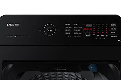 Samsung 9 kg, 5 star, Eco Bubble Technology with Super Speed, Wi-Fi, Digital Inverter Motor, Dual Storm, Fully-Automatic Top Load Washing Machine Appliance (WA90BG4546BVTL, Black Caviar) 