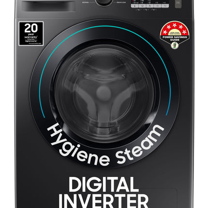 Samsung 9 kg, Hygiene Steam with Inbuilt Heater, Digital Inverter, Fully-Automatic Front Load Washing Machine (WW90T4040CB1TL, Black) 