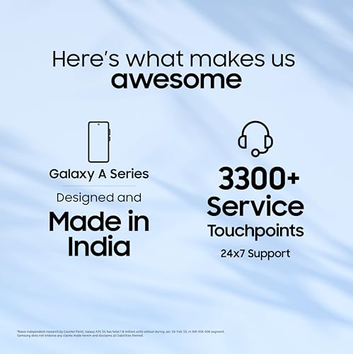 Samsung Galaxy A55 5G (Awesome Navy, 8GB RAM, 256GB Storage) | AI | Metal Frame | 50 MP Main Camera (OIS) | Super HDR Video| Nightography | IP67 | Corning Gorilla Glass Victus+ | sAMOLED Display 