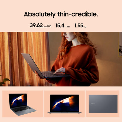 Samsung Galaxy Book4 (Gray, 16GB RAM, 512GB SSD) | 15.6" Full HD Screen | Intel Core i5 1335U Processor | Windows 11 Home | MS Office 2021 | Fingerprint Reader | Intel Iris XE Graphics | RJ45 LAN Port 