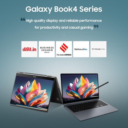 Samsung Galaxy Book4 (Gray, 16GB RAM, 512GB SSD) | 15.6" Full HD Screen | Intel Core i5 1335U Processor | Windows 11 Home | MS Office 2021 | Fingerprint Reader | Intel Iris XE Graphics | RJ45 LAN Port 