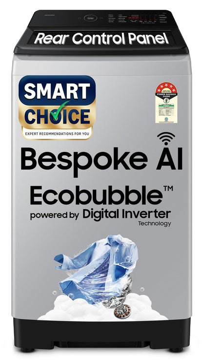 Samsung Smart Choice 10 Kg, 5 Star, AI Wash, Ecobubble, AI Energy Mode, AI VRT+, Soft Closing Door, Wi-Fi, Digital Inverter, Fully-Automatic Top Load Washing Machine (WA80F10E2LTL, Lavender Gray) 