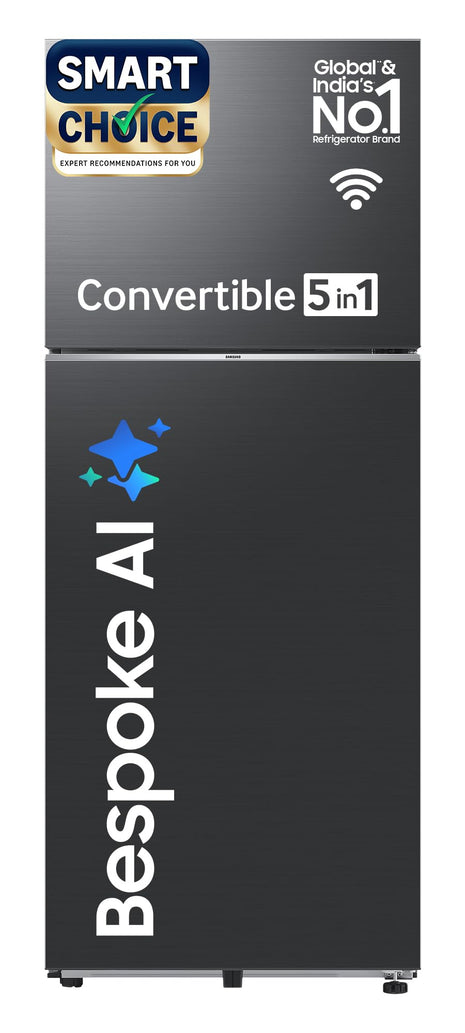 Samsung Smart Choice 467 L, 3 Star, Convertible 5-in-1, Digital Inverter, Frost Free Double Door, Bespoke AI WiFi Enabled Refrigerator (RT80F51C3KHL, Luxe Black) 