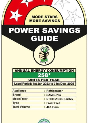 Samsung Smart Choice 467 L, 3 Star, Convertible 5-in-1, Digital Inverter, Frost Free Double Door, Bespoke AI WiFi Enabled Refrigerator (RT80F51C3KHL, Luxe Black) 