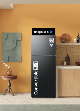 Samsung Smart Choice 467 L, 3 Star, Convertible 5-in-1, Digital Inverter, Frost Free Double Door, Bespoke AI WiFi Enabled Refrigerator (RT80F51C3KHL, Luxe Black) 