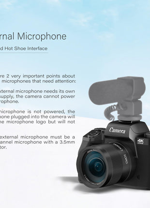 Saneen Digital Camera, 4K Cameras for Photography and Video, 64MP WiFi Touchscreen, Vlogging Camera for YouTube with Flash, 32GB Card, Sunshade, 3000mAh Battery, Front Cameras 