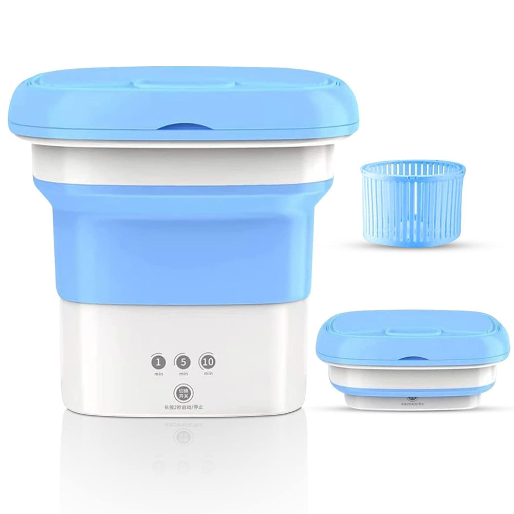 Semi Automatic Folding 2kg Top Loading Mini Washing Machine with Dryer Deep Cleaning for Underwear Washing Machine Clothes Washer Water Vent System (Multicolour)