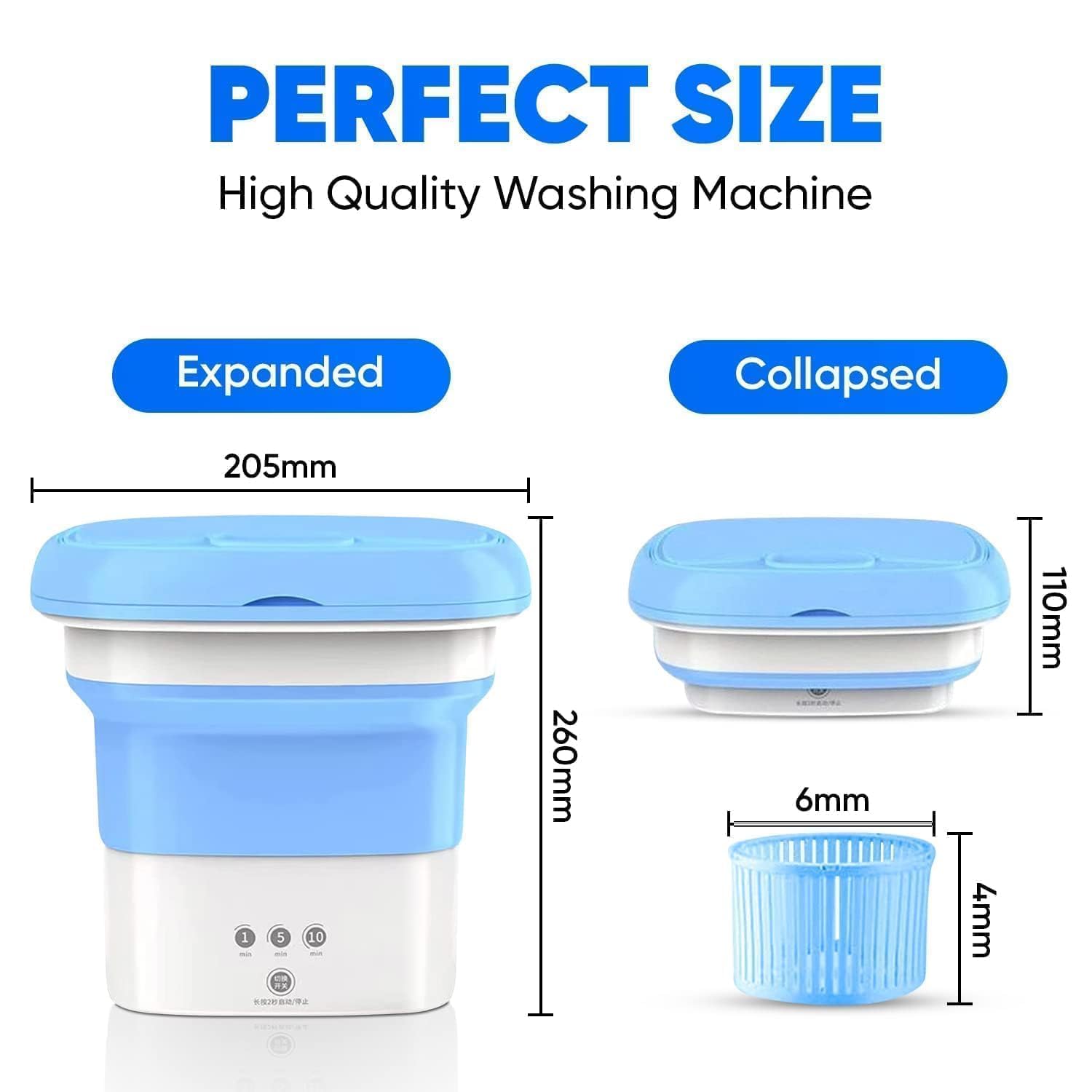 Semi Automatic Folding 2kg Top Loading Mini Washing Machine with Dryer Deep Cleaning for Underwear Washing Machine Clothes Washer Water Vent System (Multicolour) 