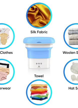 Semi Automatic Folding 2kg Top Loading Mini Washing Machine with Dryer Deep Cleaning for Underwear Washing Machine Clothes Washer Water Vent System (Multicolour) 