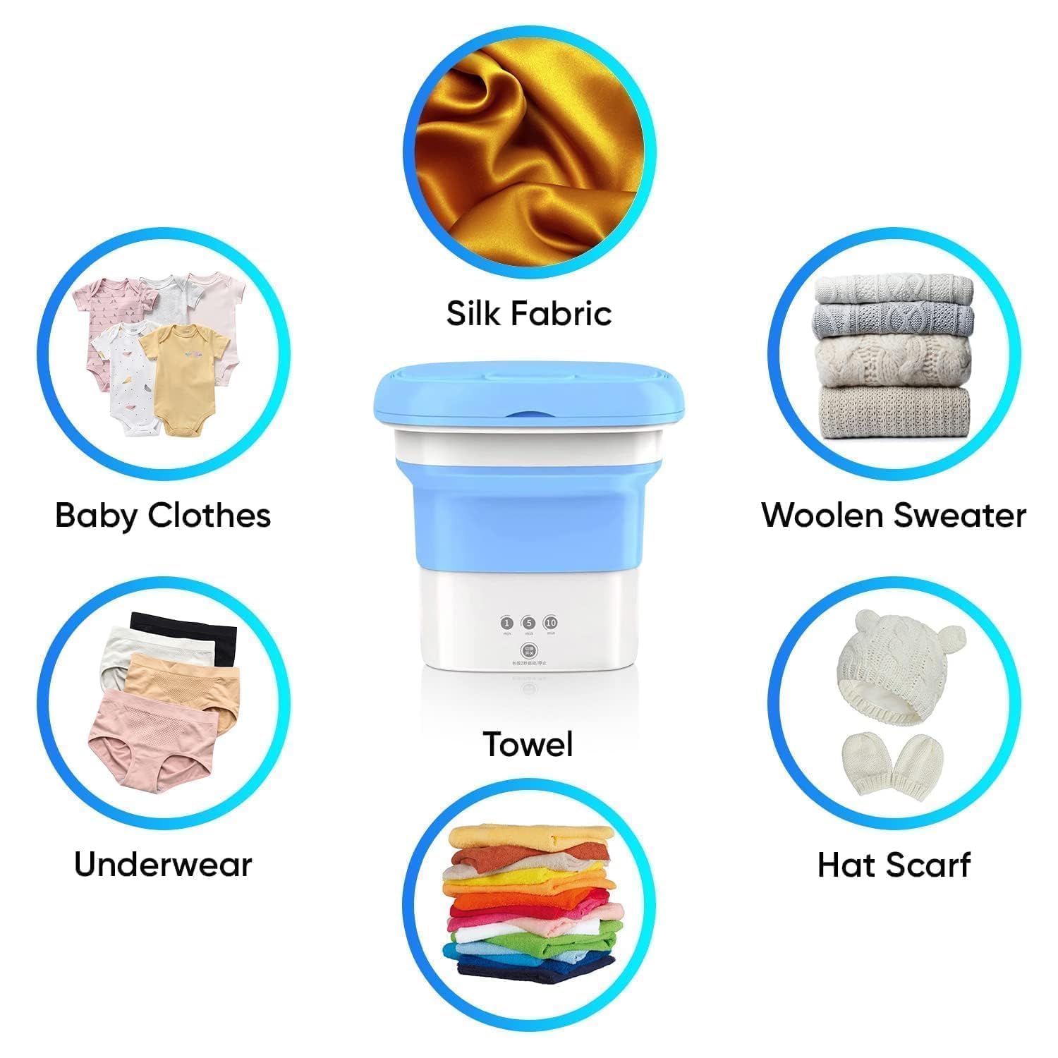 Semi Automatic Folding 2kg Top Loading Mini Washing Machine with Dryer Deep Cleaning for Underwear Washing Machine Clothes Washer Water Vent System (Multicolour) 
