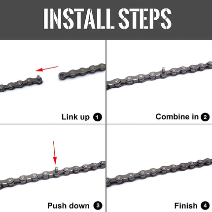 Serveuttam Cycle Chain - 116 Link 1/2x3x32 Inch Long Chain for All Cycles | Special Steel for Road, Mountain, Racing Cycling 