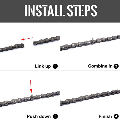 Serveuttam Cycle Chain - 116 Link 1/2x3x32 Inch Long Chain for All Cycles | Special Steel for Road, Mountain, Racing Cycling 