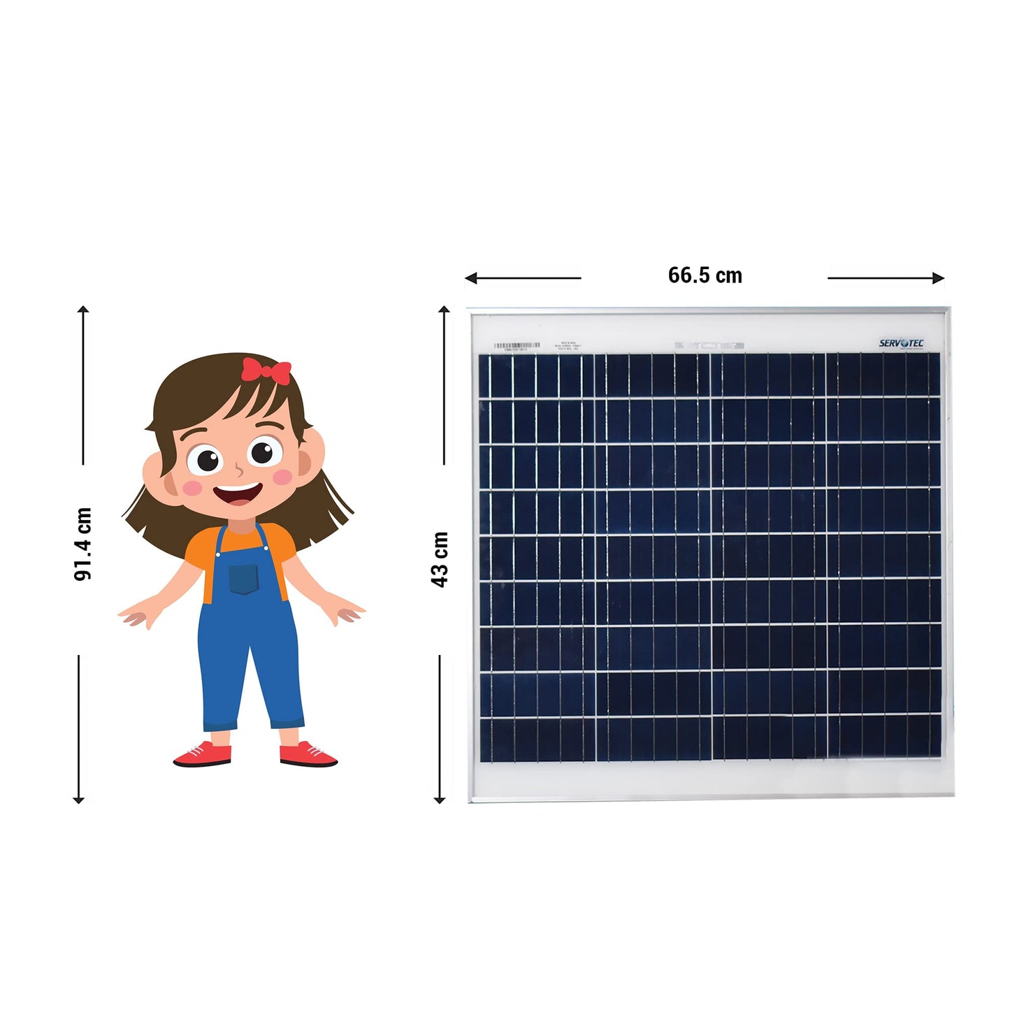 Servotech 50 Watt Polycrystalline Solar Panel lPV Module|Portable &Light Weight|Durable,High-Efficiency Renewable Energy Solution for Home, Office & Lawn|25-Year Performance Warranty|Pack of 1 