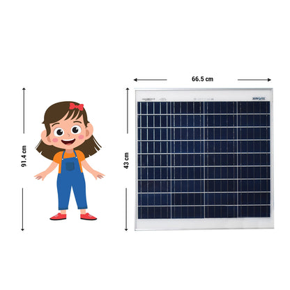 Servotech 50 Watt Polycrystalline Solar Panel lPV Module|Portable &Light Weight|Durable,High-Efficiency Renewable Energy Solution for Home, Office & Lawn|25-Year Performance Warranty|Pack of 1 
