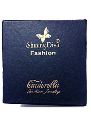 Shining Diva Fashion Royal Blue Crystal CZ Silver Plated Stylish Bracelet Gift for Girls Women(9576b) 