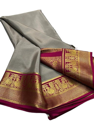 Shree Silk Mills Lightweight Crepe Mysore Silk Saree for Women With Blouse 