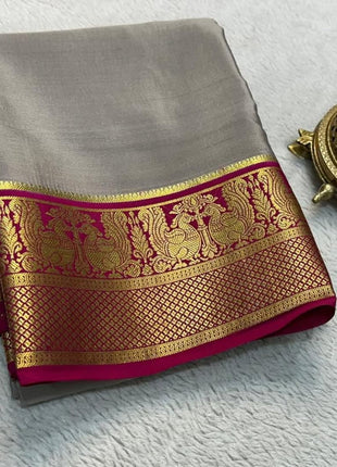 Shree Silk Mills Lightweight Crepe Mysore Silk Saree for Women With Blouse 