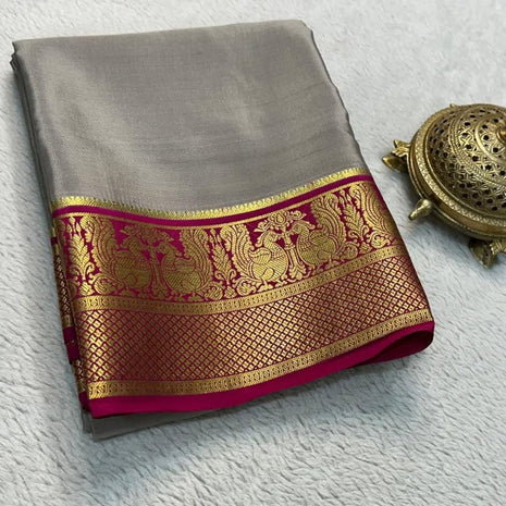 Shree Silk Mills Lightweight Crepe Mysore Silk Saree for Women With Blouse 