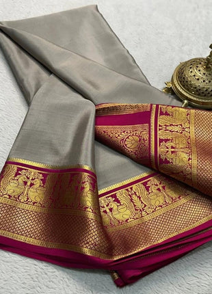 Shree Silk Mills Lightweight Crepe Mysore Silk Saree for Women With Blouse 