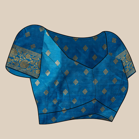 Sidhidata Women's Kanjivaram Banarasi Jacquard Silk Saree With Blouse Piece (Silk Hanuman Sky Blue_Sky Blue_Free Size) 