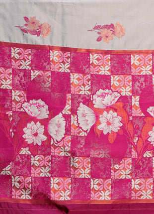 Sidhidata Women's Kanjivaram Banarasi Soft Silk Saree With Unstitched Blouse Piece (Silk Double Rose Greyyy_Grey_Free Size) 