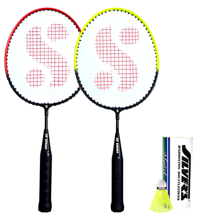 Silver's Junior Pedal Combo-5 (2 Badminton Rackets, 3 Plastic Shuttlecock) 