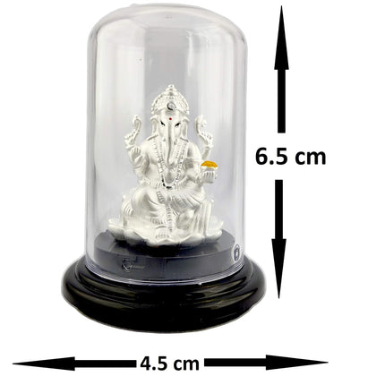 Silverspot 999 Pure Silver Ganesha/Vinayaka Beautiful Idol with Acrylic Base for Pooja/Gift Item for ospicious Occassions 