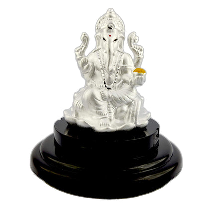 Silverspot 999 Pure Silver Ganesha/Vinayaka Beautiful Idol with Acrylic Base for Pooja/Gift Item for ospicious Occassions 