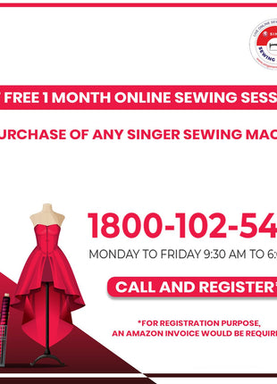 Singer Promise 1408 Zig-Zag Sewing Machine, 8 Built-in Stitches, 24 Stitches Functions with 70W Powerful motor & Feed dog with106 Teeth in 6 Rows (White)-Get Free Online Interactive Master Class 