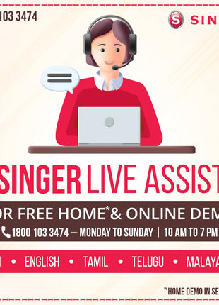 Singer Promise 1408 Zig-Zag Sewing Machine, 8 Built-in Stitches, 24 Stitches Functions with 70W Powerful motor & Feed dog with106 Teeth in 6 Rows (White)-Get Free Online Interactive Master Class 