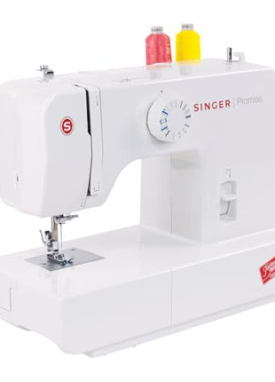 Singer Promise 1408 Zig-Zag Sewing Machine, 8 Built-in Stitches, 24 Stitches Functions with 70W Powerful motor & Feed dog with106 Teeth in 6 Rows (White)-Get Free Online Interactive Master Class 