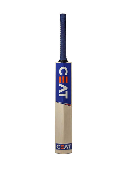 Ske Solid Popular Willow Cricket Bat for All Tennis Balls (Natural, Full Size), Wood, Multicolour (Cricket Bat with Tennis Ball and Cover) 