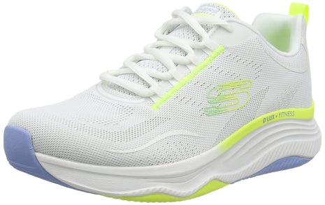 Skechers Womens D Lux Fitness White Multi Casual Lace Up Shoe 