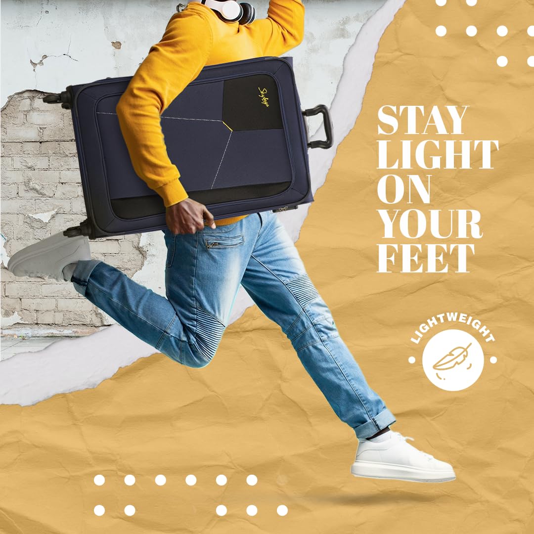 Skybags Rubik Polyester 68 Cms Blue Softsided Check-in Luggage (STRUW68EBLU) 