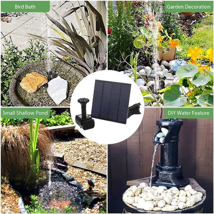 Skypearll Solar Panel Water Fountain, New Upgrade 1.8w Water Pump For Bird Bath, Outdoor Small Pond, Patio, Garden Pool, Aquarium And Fish Tank 