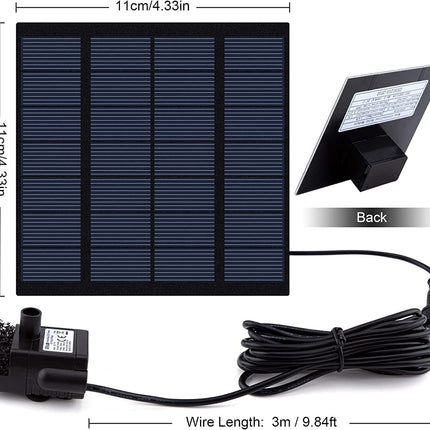 Skypearll Solar Panel Water Fountain, New Upgrade 1.8w Water Pump For Bird Bath, Outdoor Small Pond, Patio, Garden Pool, Aquarium And Fish Tank 