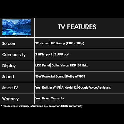 Skywall 80 cm (32 inches) HD Ready Smart LED TV 32SW-VS (Black) 