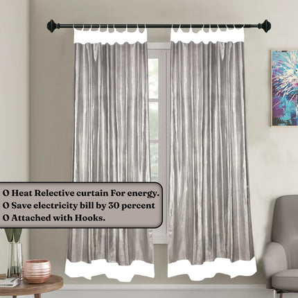 SmartFabrik Insulation curatins for Homes/Offices. (White) 4.5x8 feet Pack of 2 Curtains 